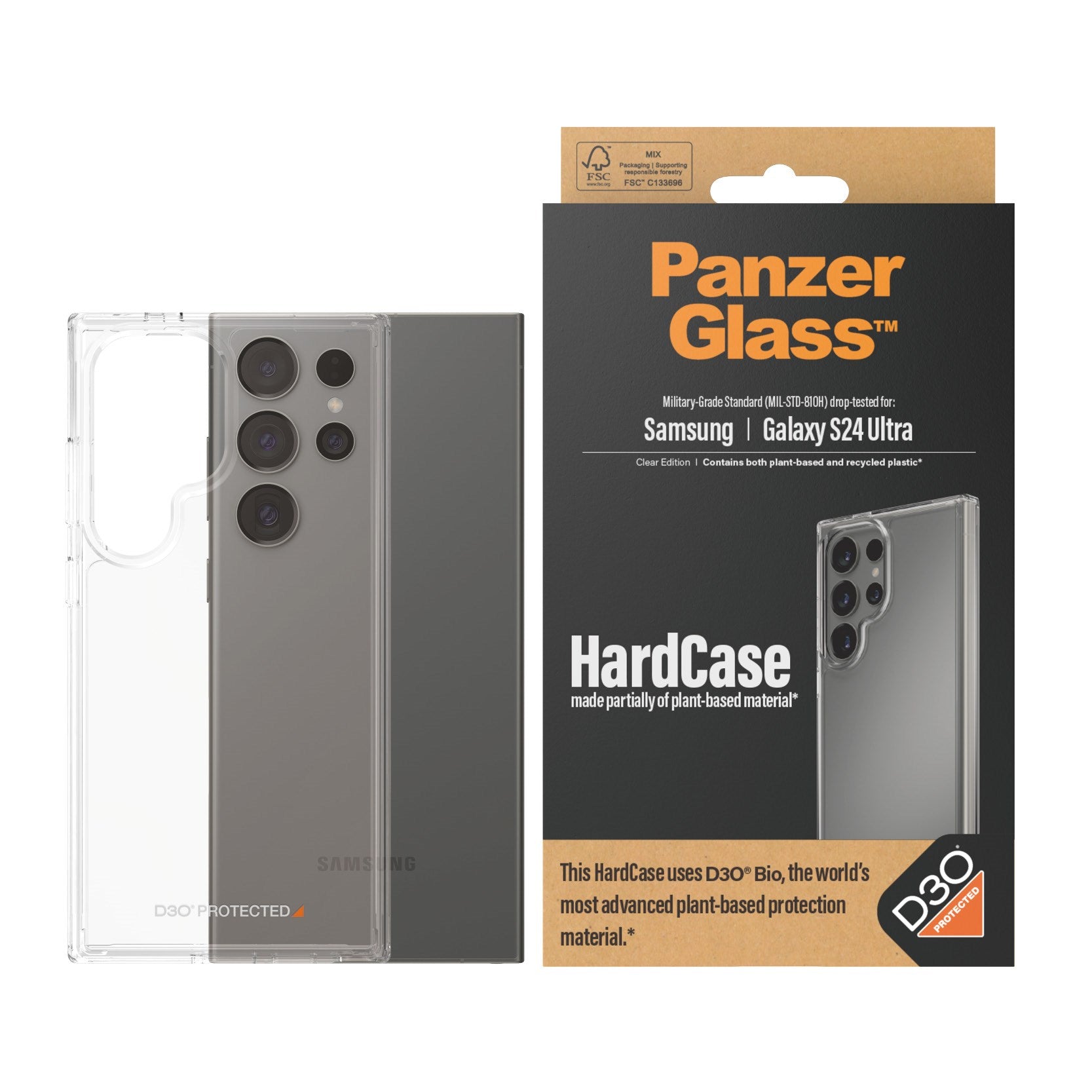 PanzerGlass® HardCase Transparent m. D3O® Samsung Galaxy S24 Ultra
